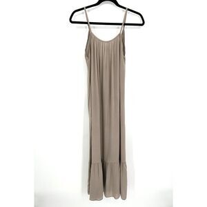AQUAVITA Taupe Brown Lightweight Tiered Midi Shift Slip Dress Size Small